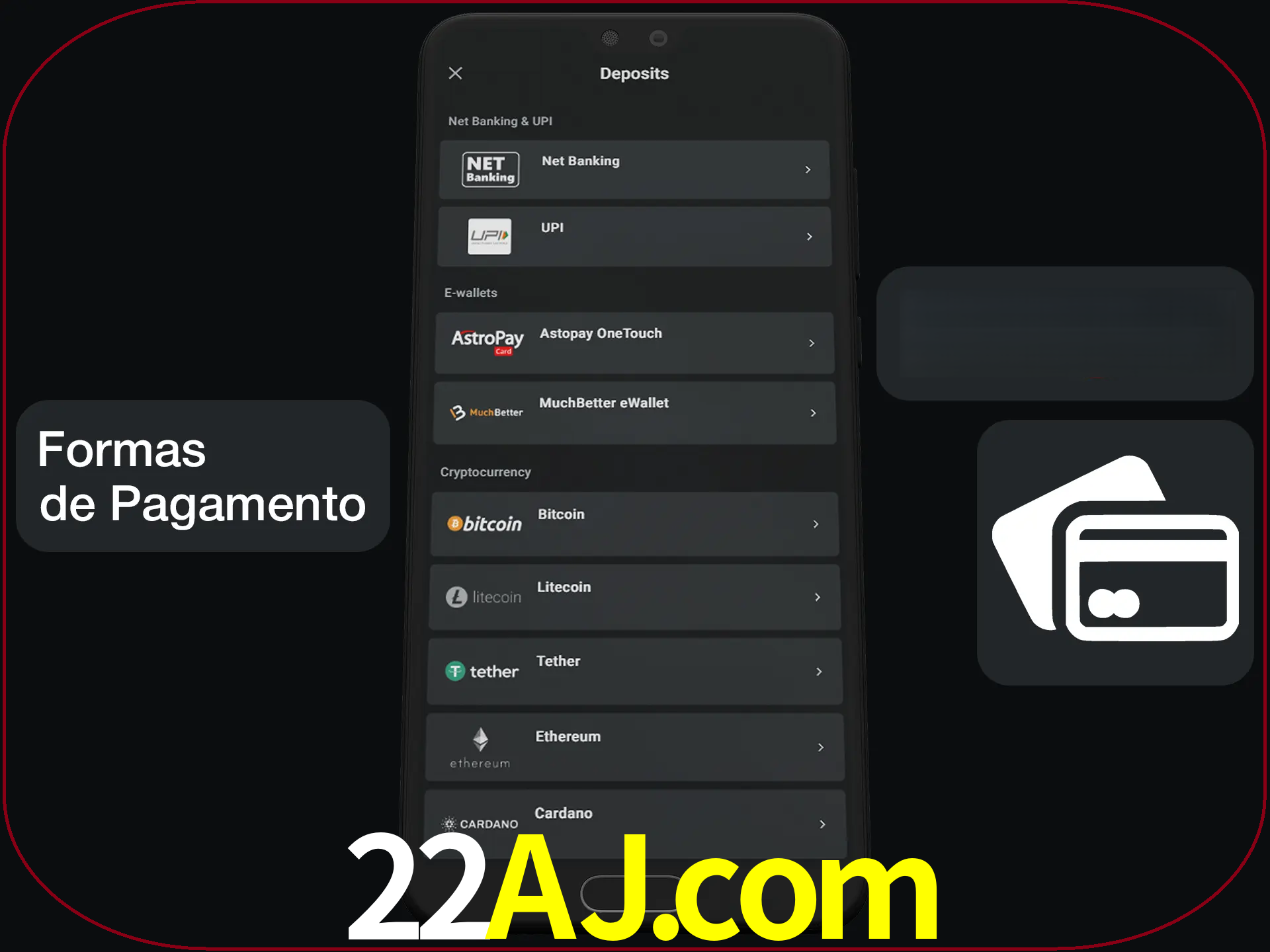 Escolha a forma de pagamento de sua preferência.