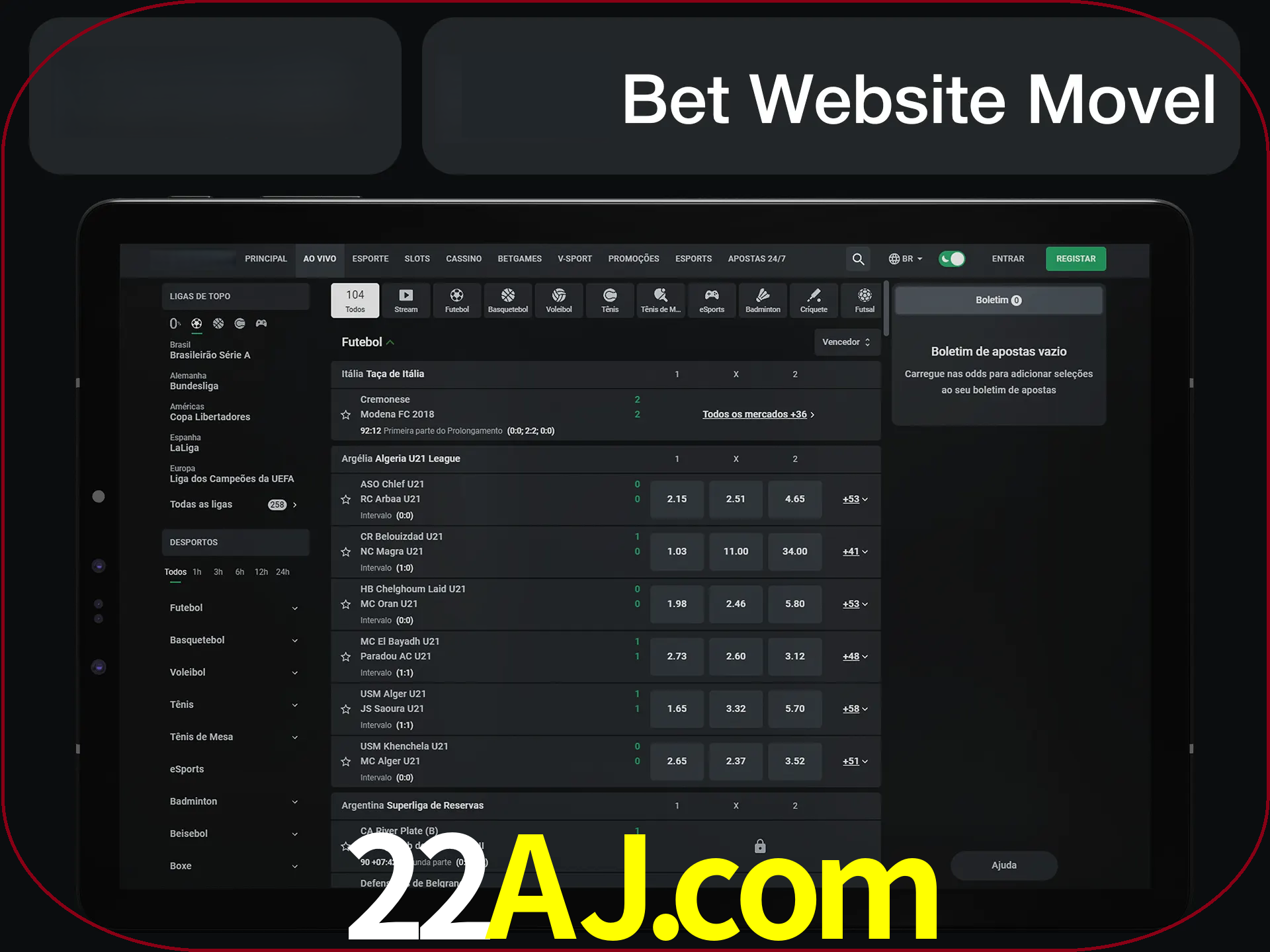 Use nosso website em qualquer dispositivo.